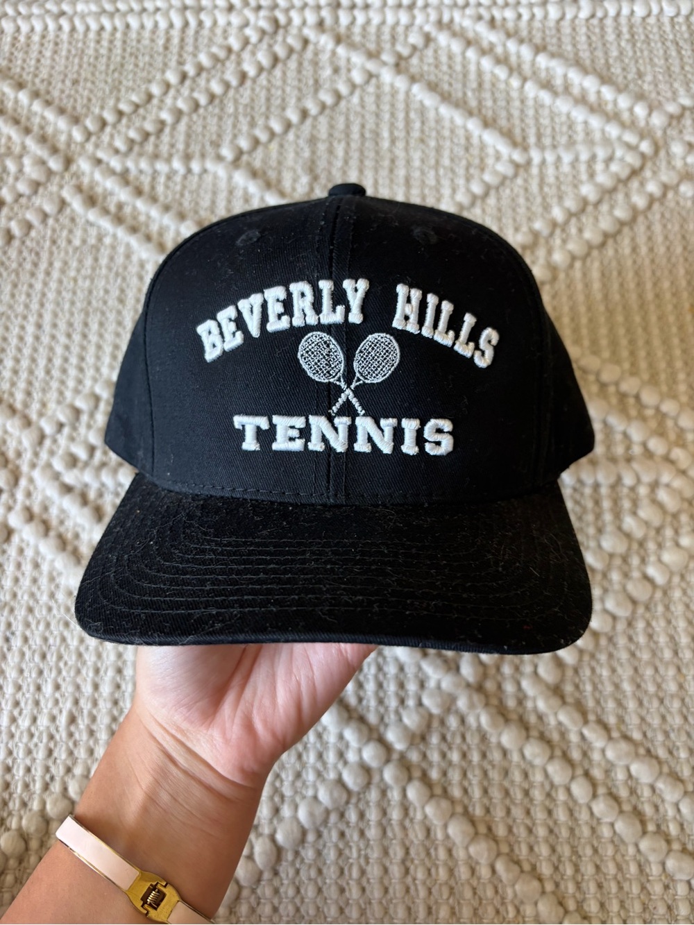 Los Angeles  Beverly Hills Tennis Black Baseball Cap